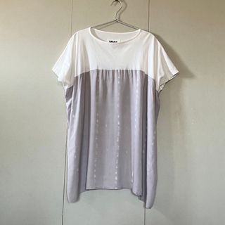 MM6  マルジェラ   Tシャツ　カットソー　ホワイト/グレー　チュニック丈