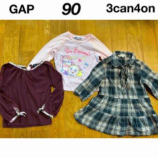 サンカンシオン(3can4on)の3can4on  GAP  ドラえもん　90  女の子　春服　ロンT  長袖(Tシャツ/カットソー)