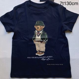 ラルフローレン(Ralph Lauren)の7t130cm 半袖　紺　グリーンハットベア　ラルフローレン(Tシャツ/カットソー)