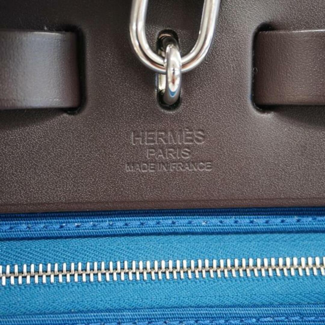 Hermes(エルメス)の【4ib2385】エルメス ツーウェイバッグ/エールラインジップPM/Z刻印/トワルオフィシエ/ブラウン/ブルー/シルバー金具 【中古】 レディース レディースのバッグ(その他)の商品写真