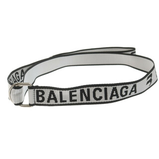 バレンシアガ(Balenciaga)のBALENCIAGA バレンシアガ 22SS D RING BELT ロゴ ナイロン ダブルDリングベルト ブラック/グレー(ベルト)