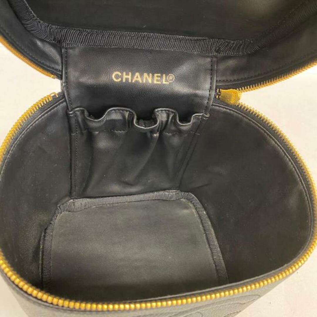 CHANEL(シャネル)の【4ib2391】シャネル バニティバッグ/キャビアスキン/ブラック/ゴールド金具 【中古】 レディース レディースのバッグ(その他)の商品写真