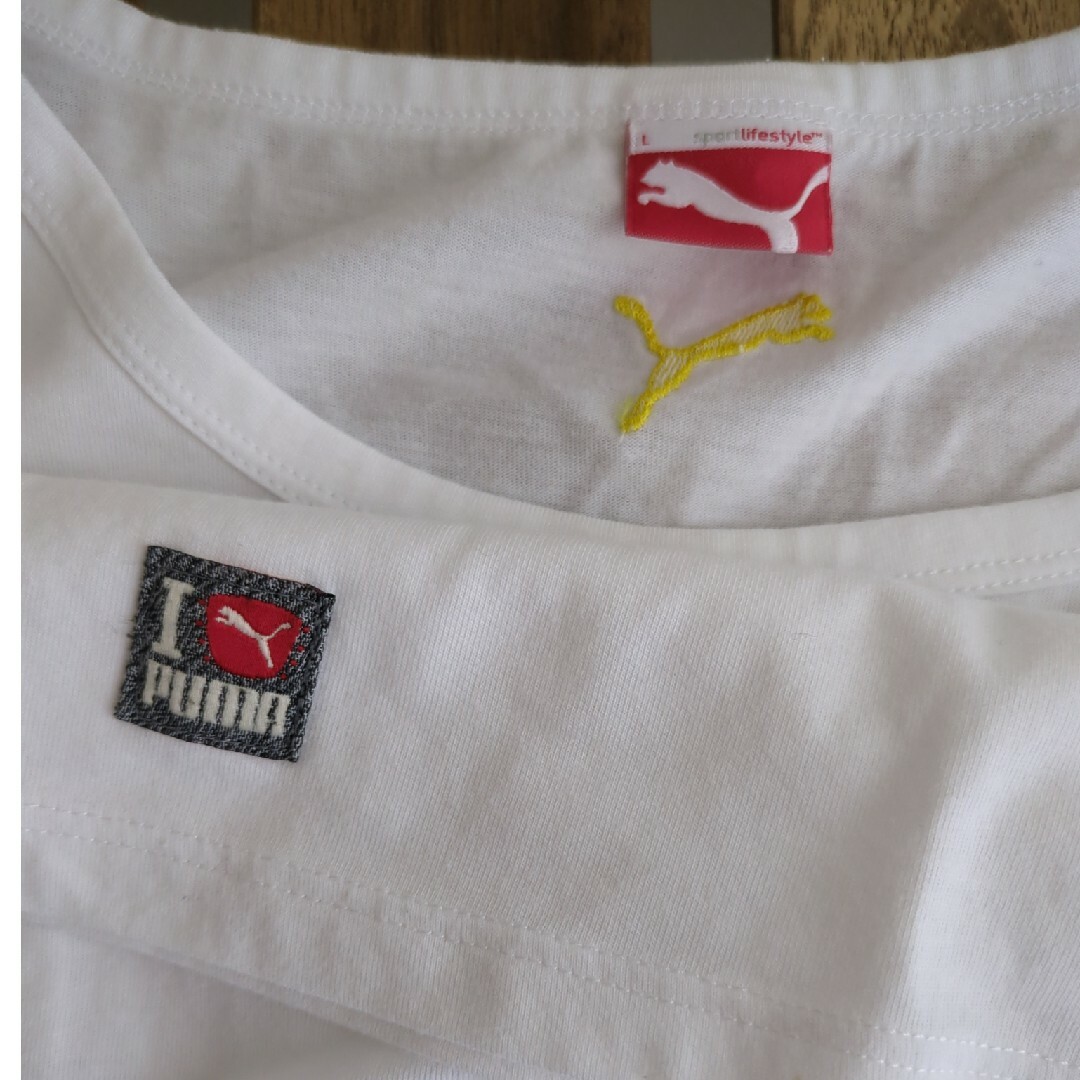 PUMA(プーマ)のpuma　金のイラスト入りTシャツL レディースのトップス(Tシャツ(半袖/袖なし))の商品写真