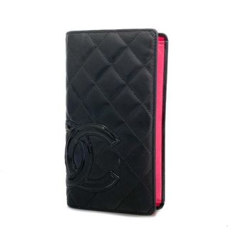 シャネル(CHANEL)の【4ib2393】シャネル 長財布/カンボン/ラムスキン/ブラック/シルバー金具 【中古】 レディース(財布)