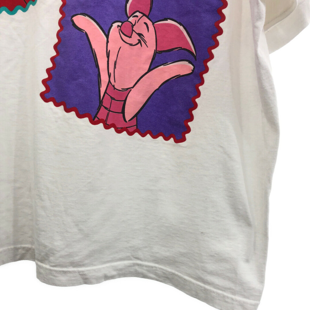 Disney(ディズニー)の90年代 Disney ディズニー Pooh くまのプーさん 半袖Ｔシャツ 大きいサイズ キャラクター ホワイト (メンズ 2XL相当) 中古 古着 Q6414 メンズのトップス(Tシャツ/カットソー(半袖/袖なし))の商品写真