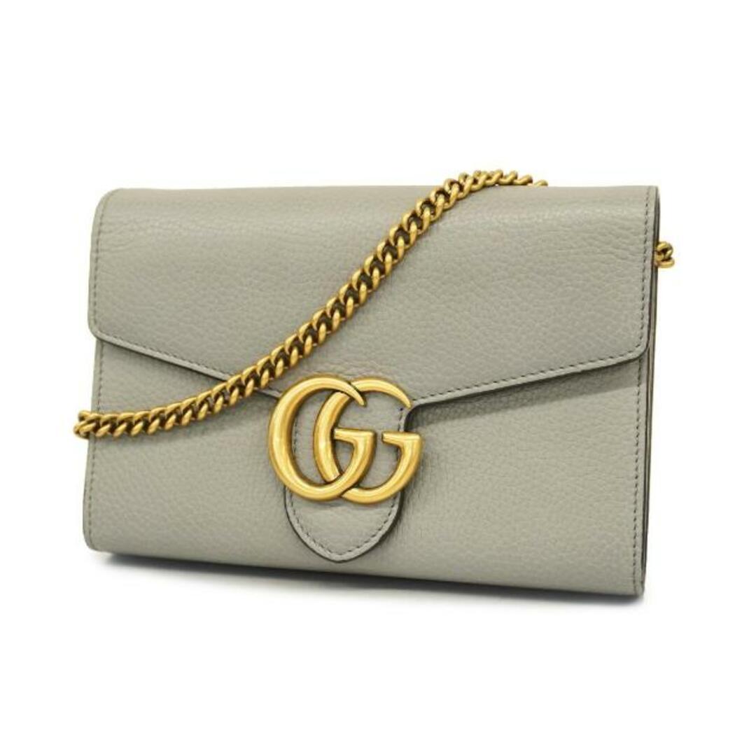 Gucci(グッチ)の【4ib2407】グッチ ショルダーバッグ/GGスプリーム/401232/レザー/グレー/ゴールド金具 【中古】 レディース レディースのバッグ(ショルダーバッグ)の商品写真