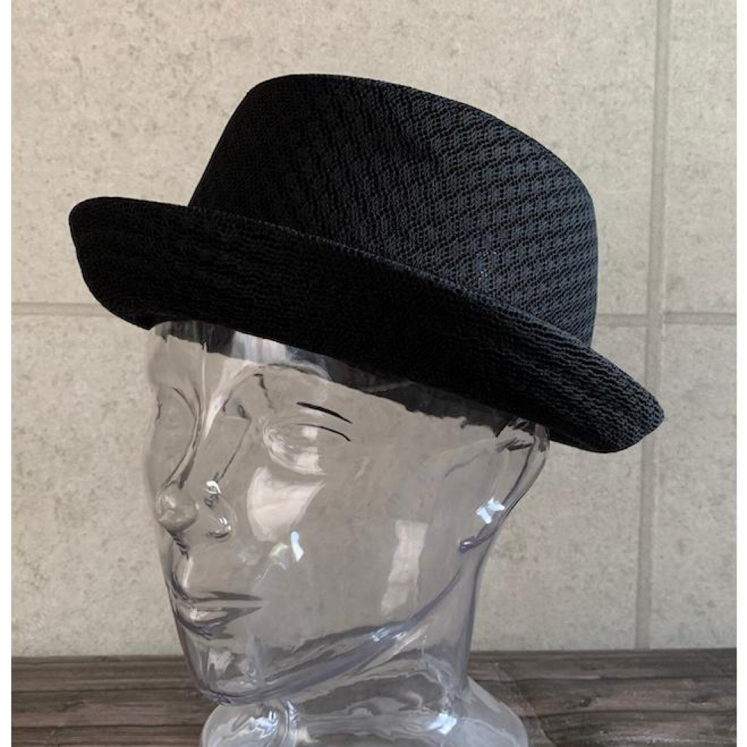 送料込 サーモ ポークパイ ハット サイズ調整 コンチョ 通気性 メッシュ 黒 メンズの帽子(ハット)の商品写真