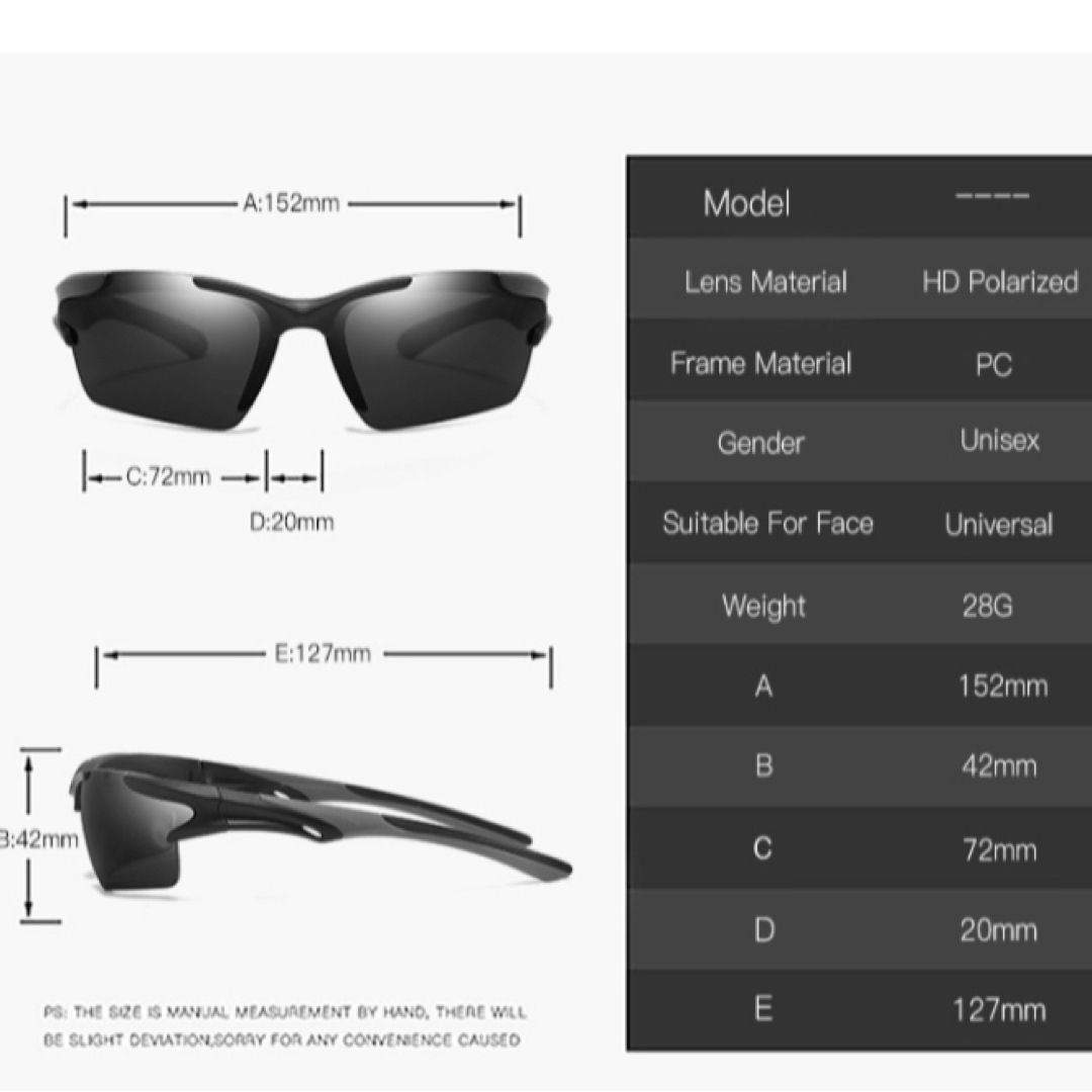 ミラーサングラス　スポーツサングラス　UV400 ブラック　スポーツ　アウトドア メンズのファッション小物(サングラス/メガネ)の商品写真