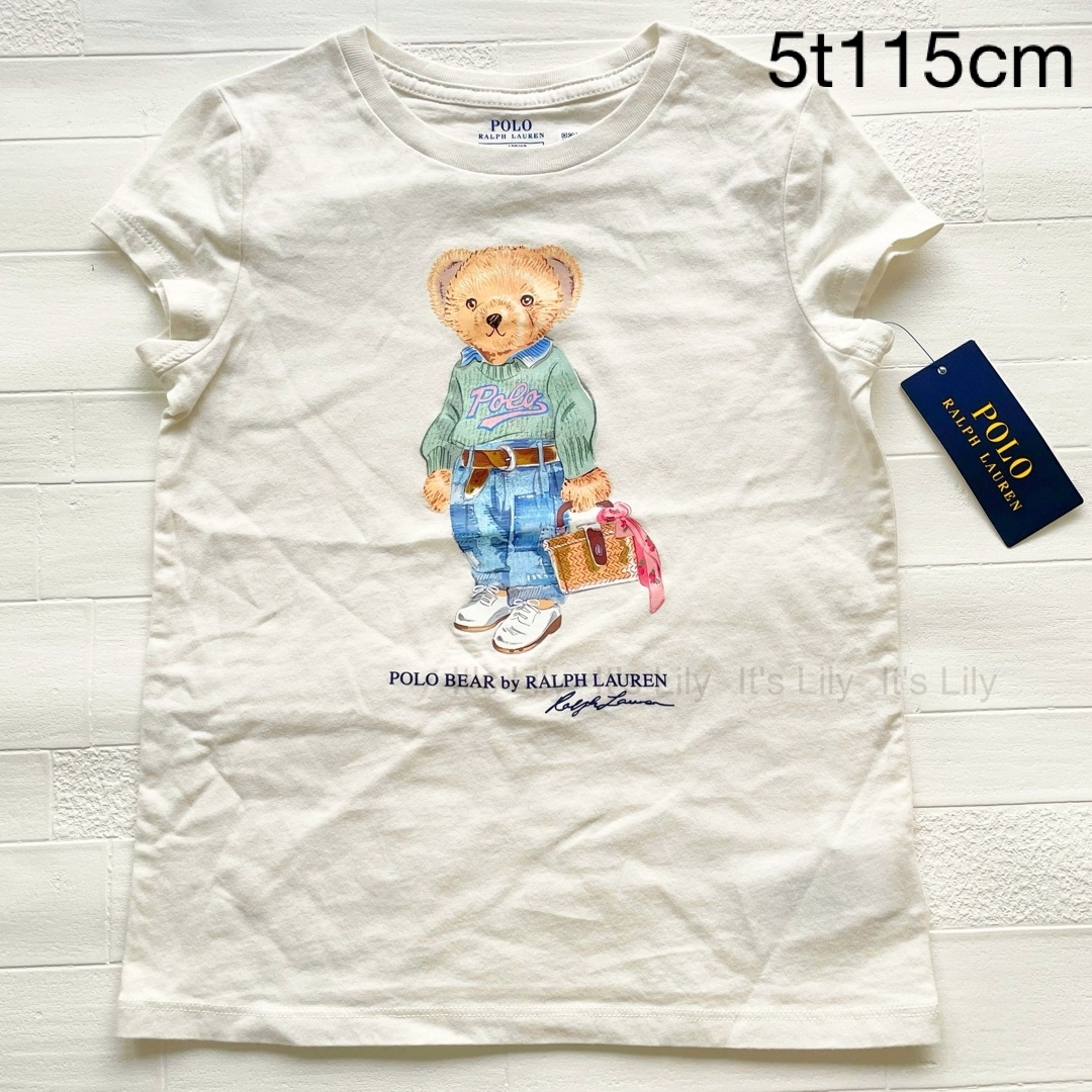 Ralph Lauren(ラルフローレン)の5t115cm  半袖　ベア　白　女の子　ラルフローレン キッズ/ベビー/マタニティのキッズ服女の子用(90cm~)(Tシャツ/カットソー)の商品写真