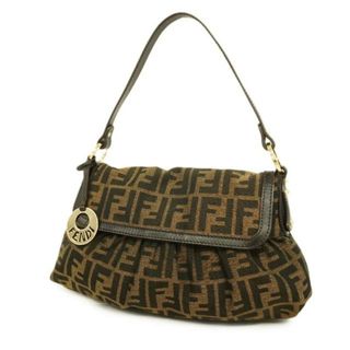 フェンディ(FENDI)の【4ib2420】フェンディ ハンドバッグ/ズッカ/ナイロンキャンバス/ブラウン/シャンパンゴールド金具 【中古】 レディース(ハンドバッグ)