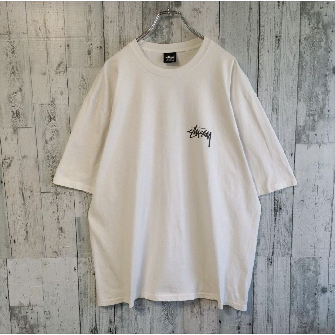 STUSSY(ステューシー)の[希少XLサイズ]stussy♤ボタニカル花柄 ビックロゴ Tシャツ メンズのトップス(Tシャツ/カットソー(半袖/袖なし))の商品写真