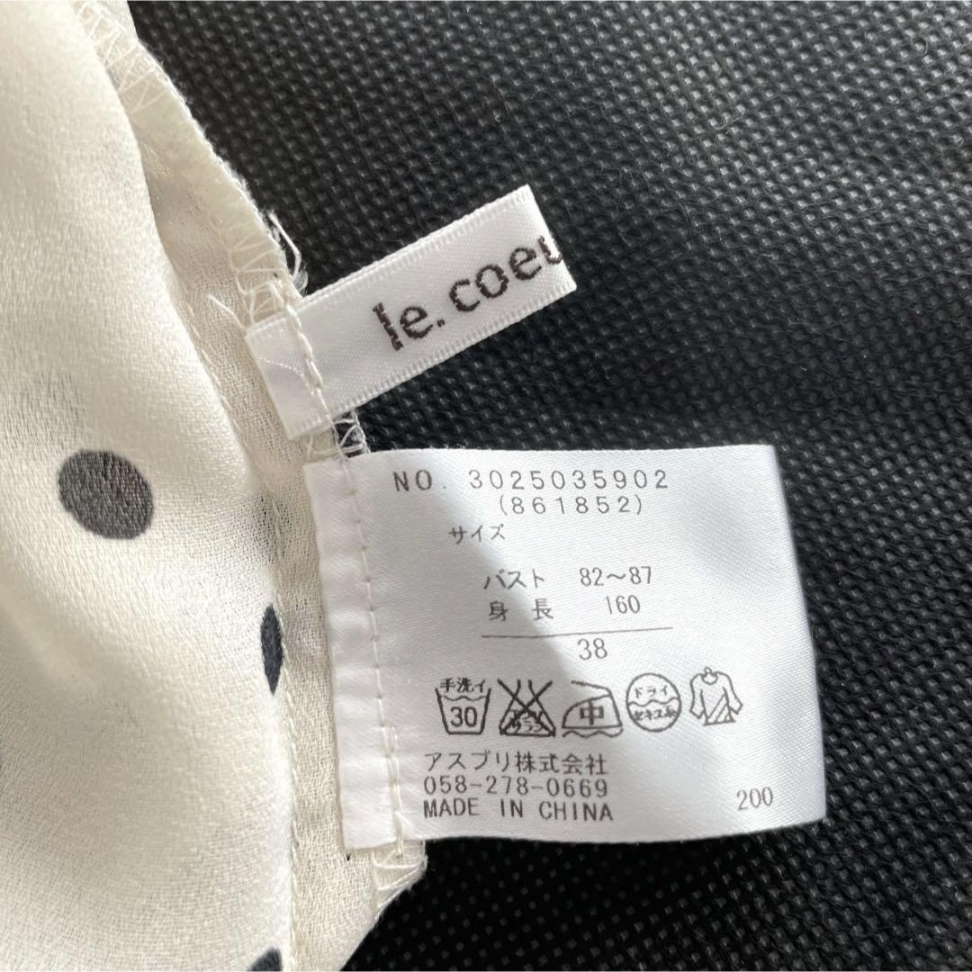 le.coeur blanc(ルクールブラン)のルクールブラン ブラウス シャツ シアー 半袖シャツ ドット 白 フォーマル 夏 レディースのトップス(シャツ/ブラウス(半袖/袖なし))の商品写真