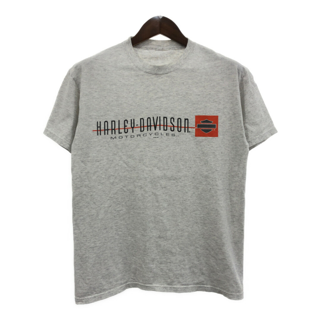 Harley Davidson(ハーレーダビッドソン)のHARLEY DAVIDSON ハーレーダビッドソン 半袖Ｔシャツ バイク ロゴ ライトグレー (メンズ M相当) 中古 古着 Q6419 メンズのトップス(Tシャツ/カットソー(半袖/袖なし))の商品写真