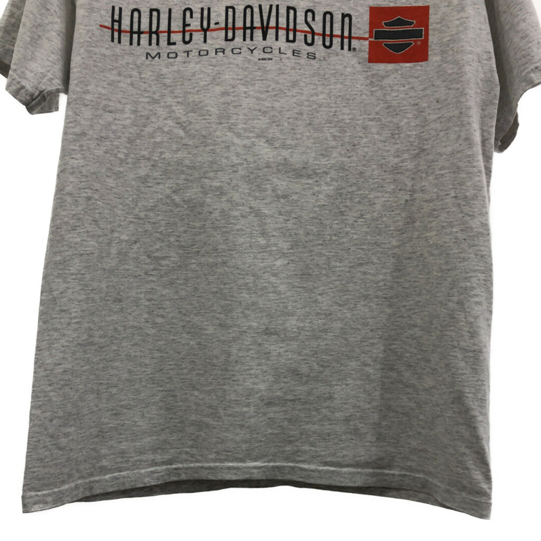 Harley Davidson(ハーレーダビッドソン)のHARLEY DAVIDSON ハーレーダビッドソン 半袖Ｔシャツ バイク ロゴ ライトグレー (メンズ M相当) 中古 古着 Q6419 メンズのトップス(Tシャツ/カットソー(半袖/袖なし))の商品写真