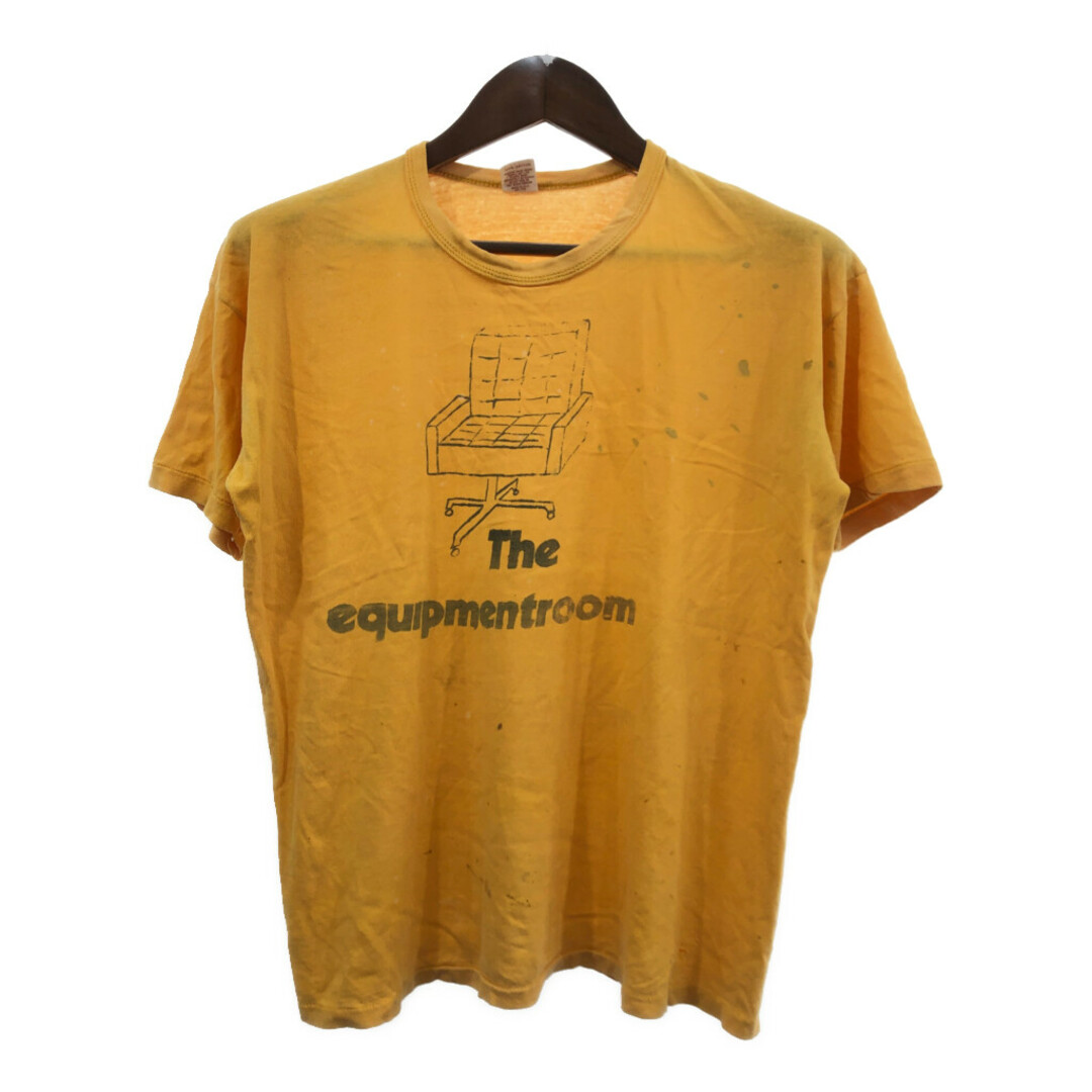 70年代 USA製 RUSSELL ATHLETIC ラッセル イラスト 半袖Ｔシャツ ヴィンテージ イエロー (メンズ XL) 中古 古着 Q6420 メンズのトップス(Tシャツ/カットソー(半袖/袖なし))の商品写真