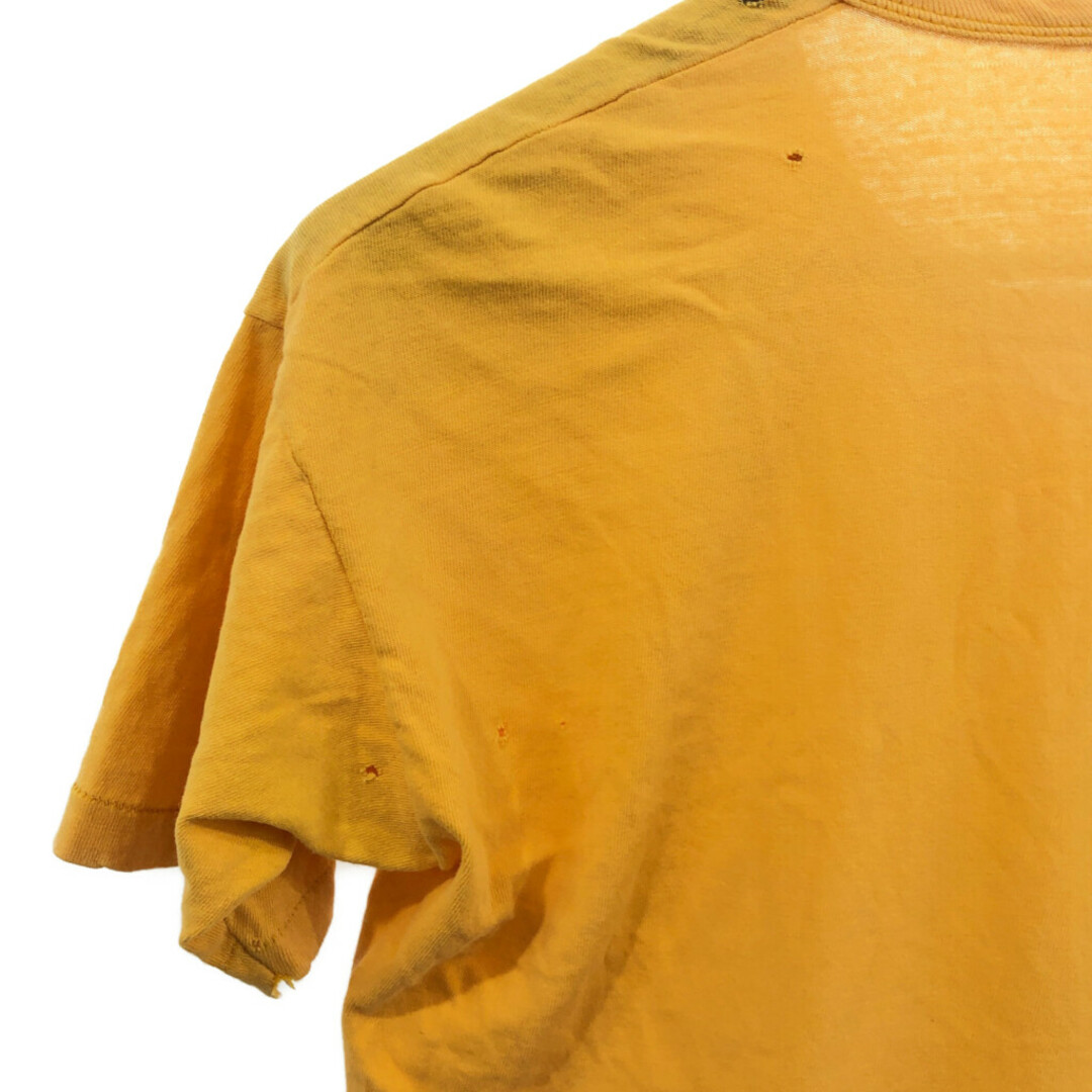 70年代 USA製 RUSSELL ATHLETIC ラッセル イラスト 半袖Ｔシャツ ヴィンテージ イエロー (メンズ XL) 中古 古着 Q6420 メンズのトップス(Tシャツ/カットソー(半袖/袖なし))の商品写真