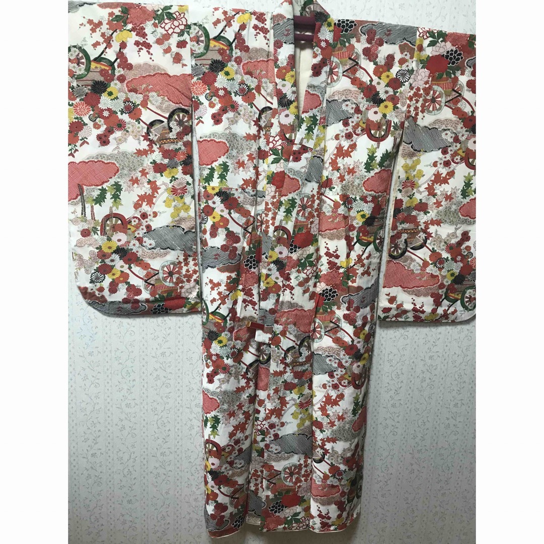 子供着物　アンティーク　七五三　7歳  正絹 キッズ/ベビー/マタニティのキッズ服女の子用(90cm~)(和服/着物)の商品写真