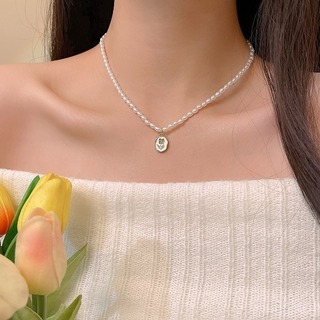 【新入荷】新品　真珠ネックレス　パール　ホワイト　花　ウエディング　可愛い(ネックレス)