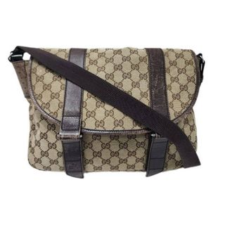 グッチ(Gucci)のGUCCI グッチ メッセンジャーバッグ 145859 GG柄 ショルダーバッグ キャンバス ユニセックス 本体のみ 【中古品】 22405K203(メッセンジャーバッグ)