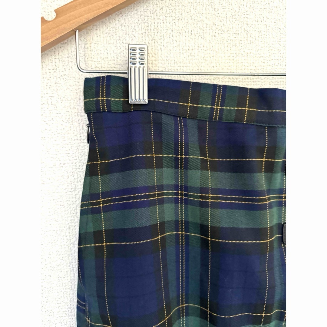 RAGEBLUE(レイジブルー)のレイジブルー 切り替えキルトチェックスカート フレア ベルト グリーン フリー レディースのスカート(ロングスカート)の商品写真