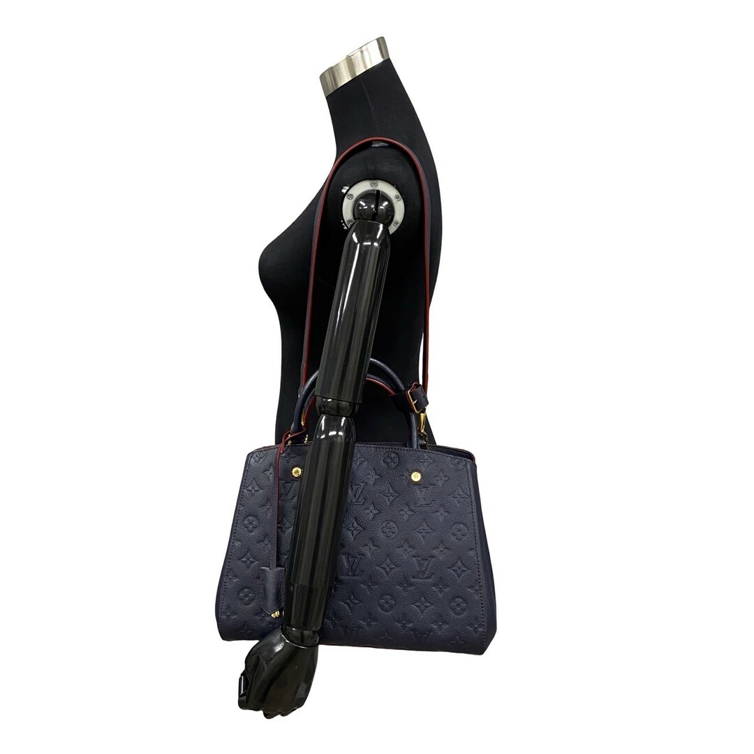 LOUIS VUITTON(ルイヴィトン)の未使用保管品 LOUIS VUITTON ルイヴィトン モンテーニュ MM モノグラム アンプラント レザー 2way ハンドバッグ ショルダーバッグ 紺 25866 レディースのバッグ(ハンドバッグ)の商品写真