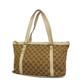 グッチ(Gucci)の【4ib1966-r】グッチ トートバッグ/GGキャンバス/141470/キャンバス/アイボリー/ブラウン/シャンパンゴールド金具 【中古】 レディース(トートバッグ)