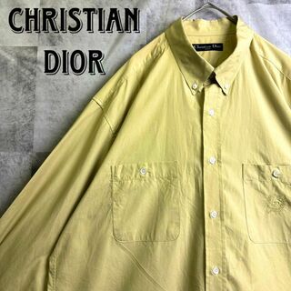Christian Dior - 美品 クリスチャンディオール BDシャツ ワンポイント刺繍ロゴ イエロー XL