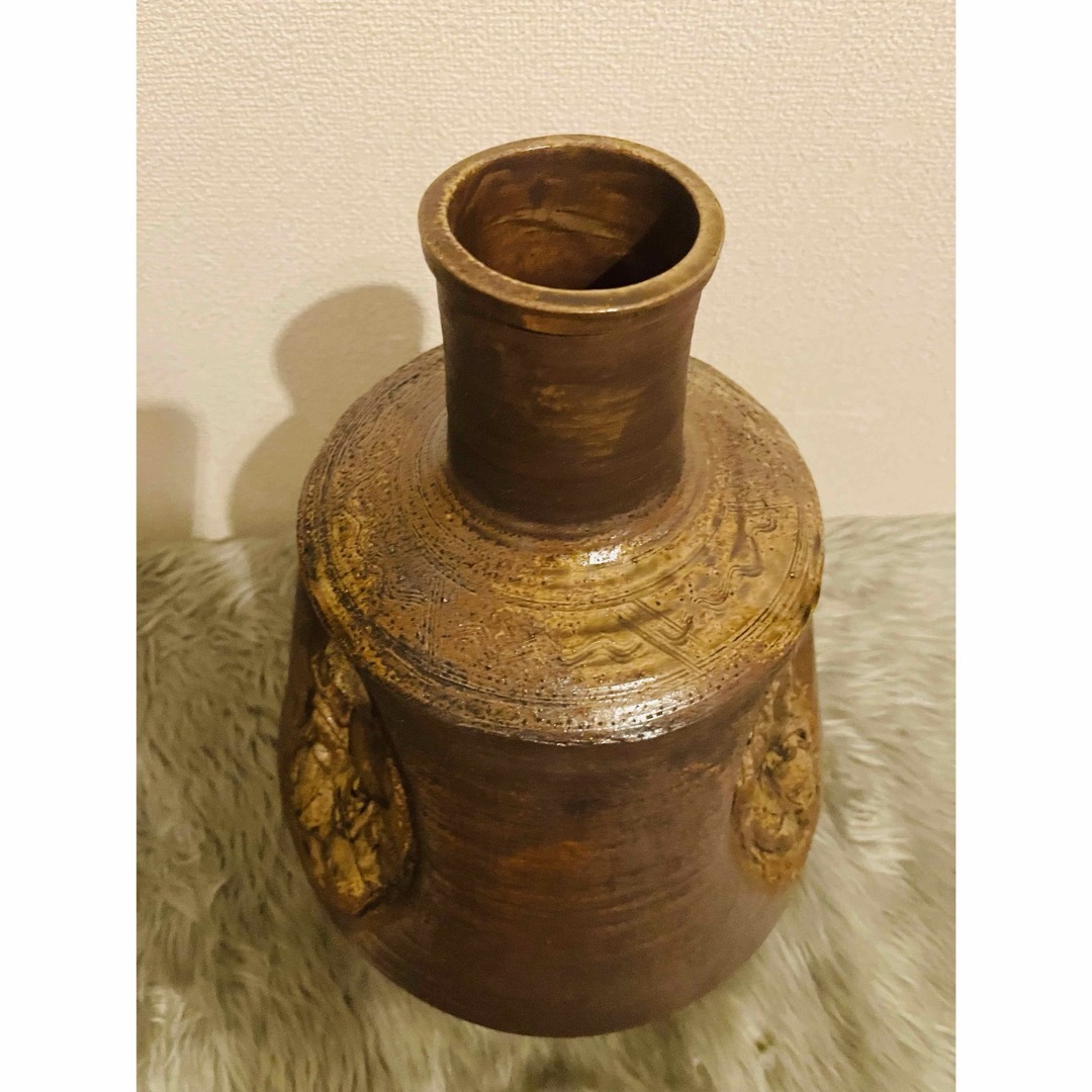 三面像 七福神 保命酒　備前焼　骨董品　人形徳利 エンタメ/ホビーの美術品/アンティーク(陶芸)の商品写真