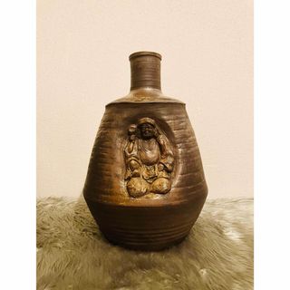 三面像 七福神 保命酒　備前焼　骨董品　人形徳利(陶芸)