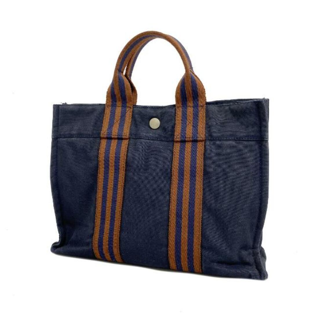 Hermes(エルメス)の★SALE 【4ib2074】エルメス トートバッグ/フールトゥPM/キャンバス/ネイビー/シルバー金具 【中古】 レディース レディースのバッグ(トートバッグ)の商品写真