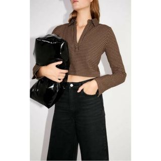 ザラ(ZARA)の【ZARA】千鳥格子柄 トップス(シャツ/ブラウス(長袖/七分))