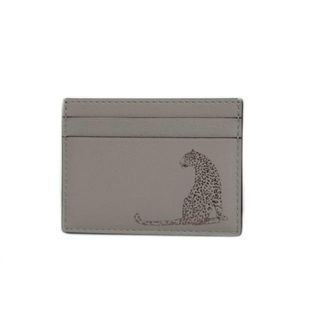 Cartier - 【4ib2128】カルティエ カードケース/パンテール/ヒョウ/レザー/グレー 【中古】 レディース