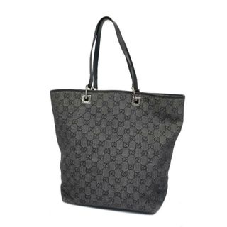 グッチ(Gucci)の【4ib2134】グッチ トートバッグ/GGキャンバス/31243/デニム/ブラック/シルバー金具 【中古】 レディース(トートバッグ)