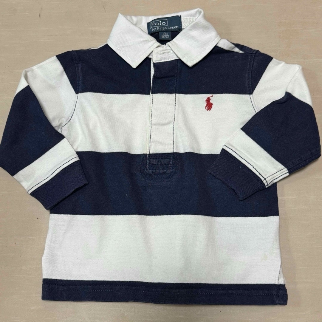 POLO（RALPH LAUREN）(ポロ)のラルフローレン メンズ ポロシャツ ボーダー柄  サイズ12M(80cm) キッズ/ベビー/マタニティのベビー服(~85cm)(シャツ/カットソー)の商品写真