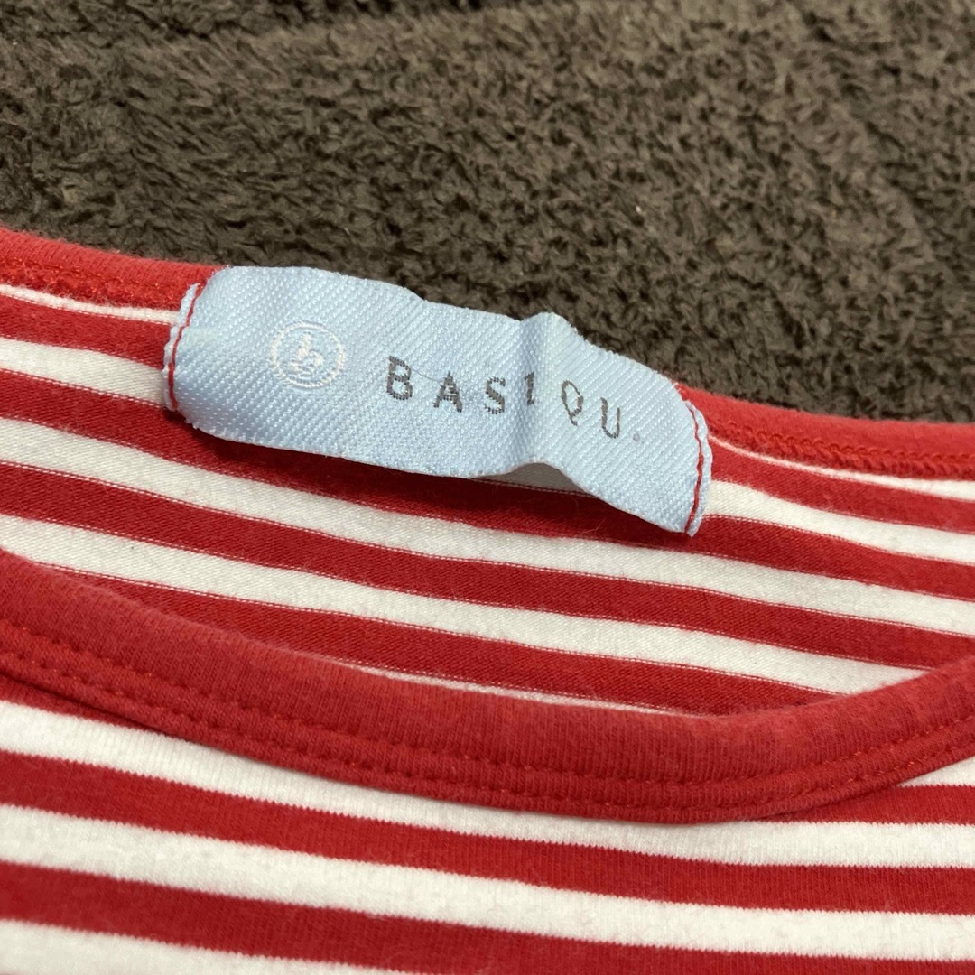 【BASIQU】ボーダーストレッチカットソー レディースのトップス(カットソー(半袖/袖なし))の商品写真