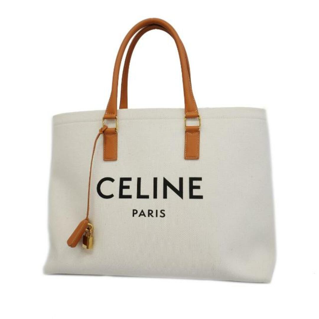 celine(セリーヌ)の【4ib2157】セリーヌ トートバッグ/ホリゾンタルカバ/キャンバス/ホワイト/ゴールド金具 【中古】 レディース レディースのバッグ(トートバッグ)の商品写真