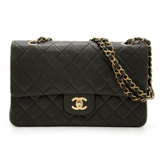 シャネル(CHANEL)の良品 シャネル ショルダーバッグ マトラッセ 25 ダブルフラップ チェーンショルダー A01112 ブラック CHANEL フランス製 ゴールド金具 エレガント coco ココマーク(ショルダーバッグ)