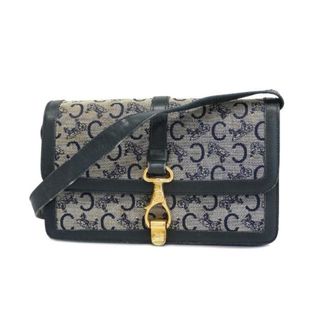 セリーヌ(celine)の【4ib2182】セリーヌ ショルダーバッグ/Cマカダム/キャンバス/ネイビー/ゴールド金具 【中古】 レディース(ショルダーバッグ)