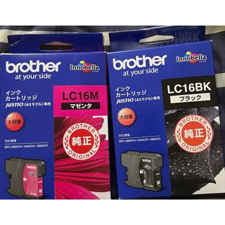 ブラザー(brother)の【新品未開封】期限切れインク brother純正 LC16M&LC16BK(PC周辺機器)