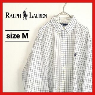 ラルフローレン(Ralph Lauren)の90s 古着 ラルフローレン BDシャツ チェック 刺繍ロゴ ゆるダボ M(シャツ)