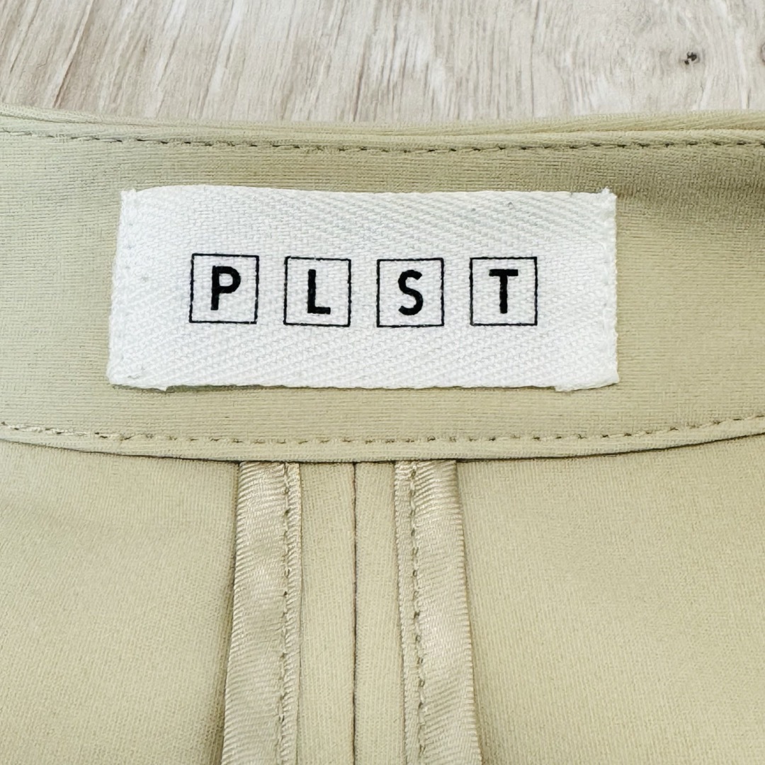 PLST(プラステ)の【美品】PLST ボンディングジャージーカラーレスコート　ベージュ　L レディースのジャケット/アウター(ロングコート)の商品写真