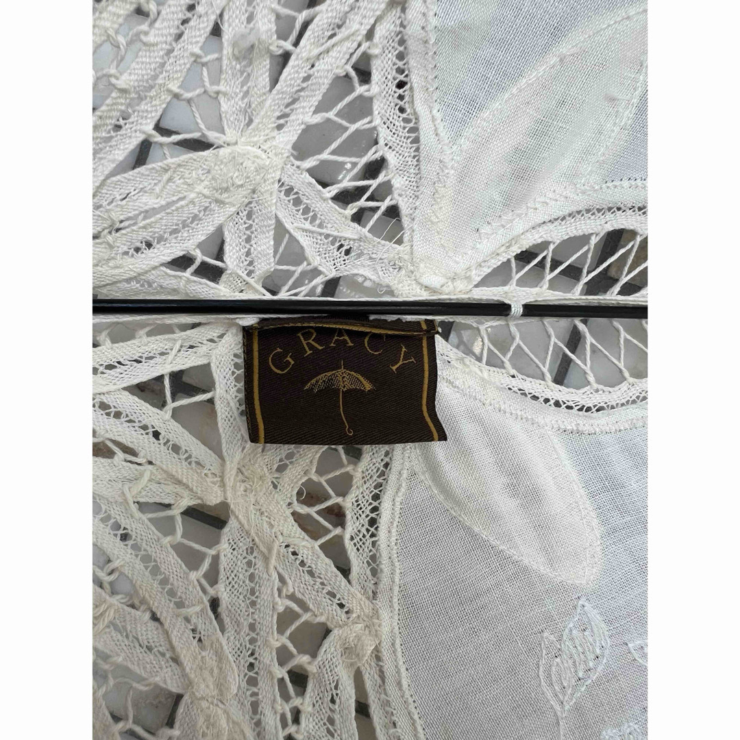 日傘　刺繍　レース　撮影小物　オフホワイト　ウェディング小物　 レディースのファッション小物(傘)の商品写真