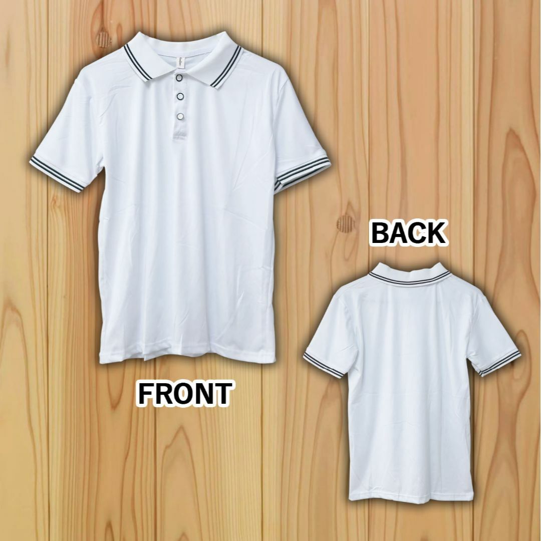【新品】ポロシャツ メンズ 無地 半袖 ホワイト M メンズのトップス(ポロシャツ)の商品写真