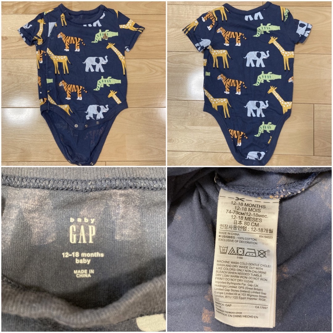 babyGAP(ベビーギャップ)のbaby Gap 男の子　半袖　夏用　子ども服まとめ売り　80cm 1歳　2歳 キッズ/ベビー/マタニティのベビー服(~85cm)(ロンパース)の商品写真