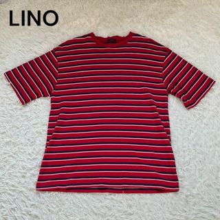 LINO リノ　ボーダー　Tシャツ　レッド(Tシャツ(半袖/袖なし))