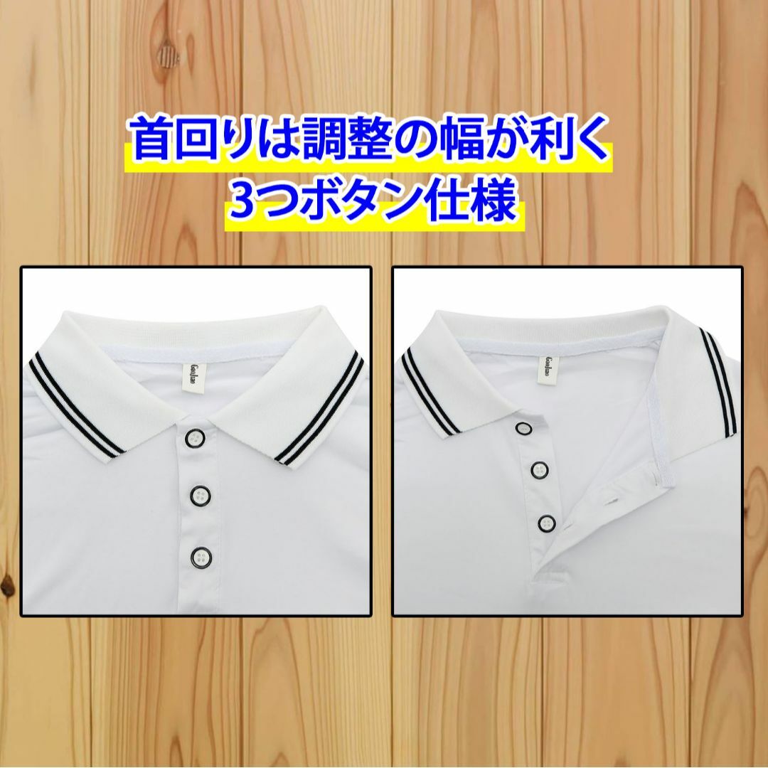 【新品】ポロシャツ メンズ 無地 半袖 ホワイト 3XL メンズのトップス(ポロシャツ)の商品写真