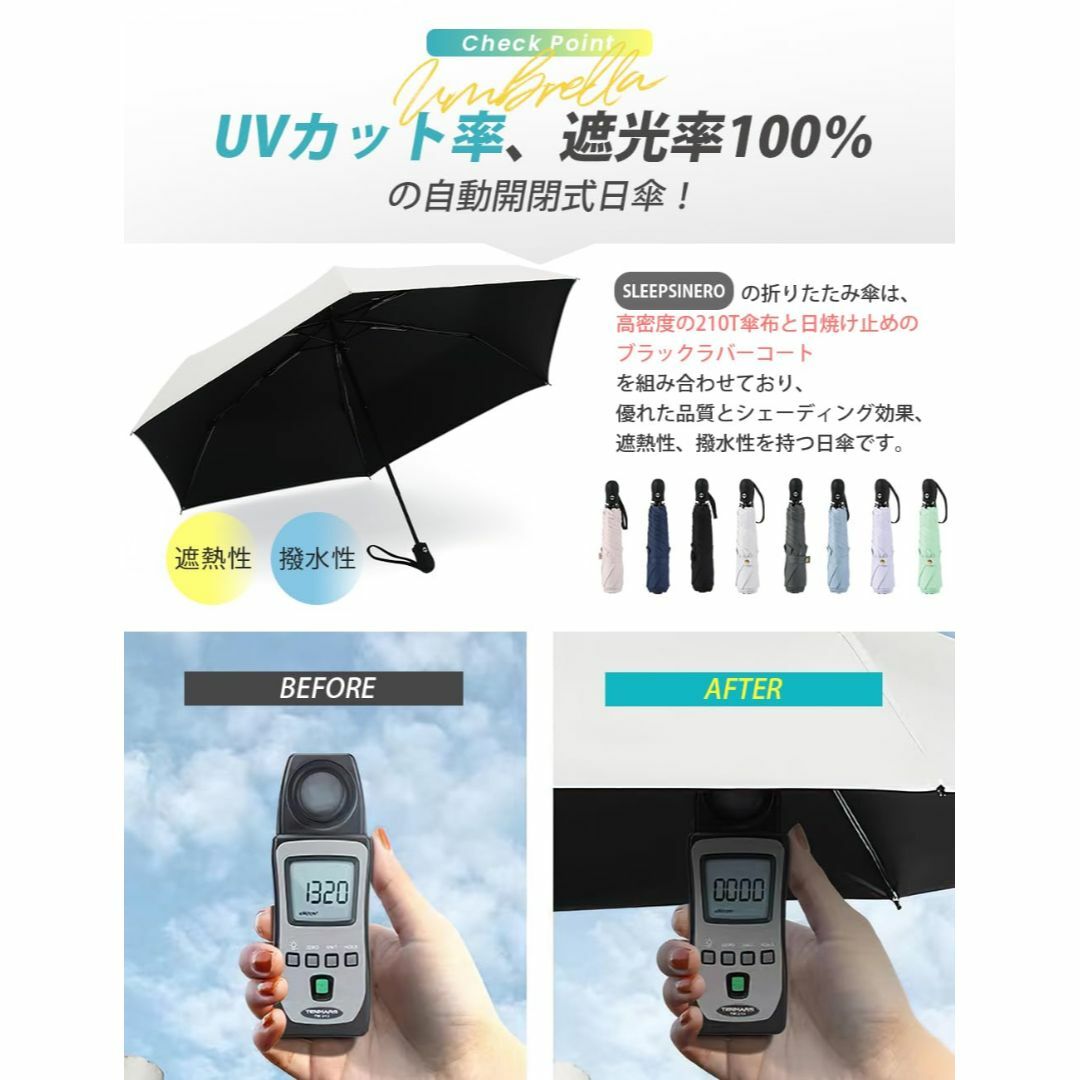 【色: ホワイト】【皮膚科医師監修】 日傘 uvカット 折りたたみ傘 【超軽量  レディースのファッション小物(その他)の商品写真