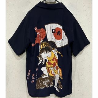 エビス(EVISU)の＊エヴィス 金太郎 アロハシャツ オープンカラー 半袖シャツ トップス 38(シャツ)