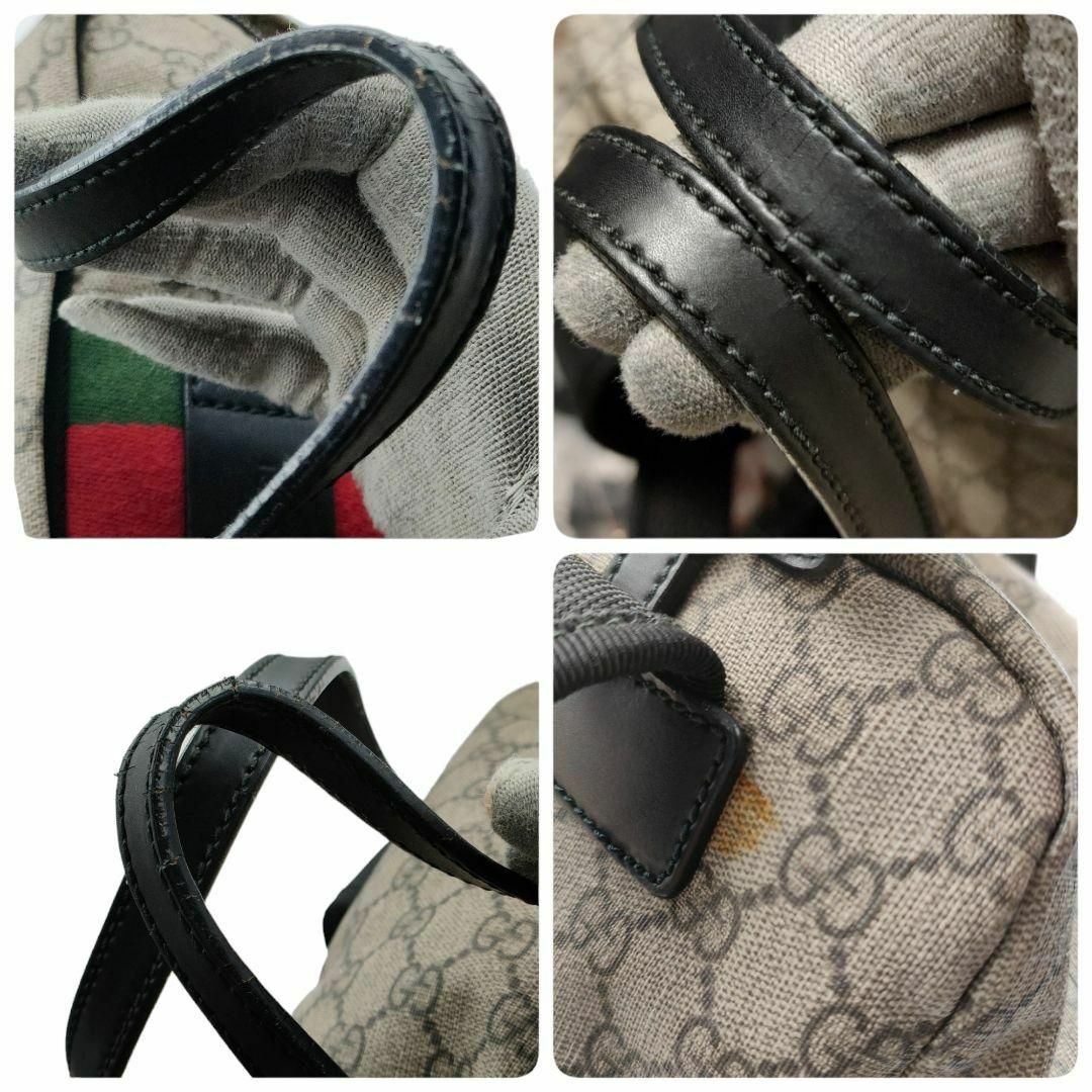 GUCCI - 稀少 グッチ リュック GGスプリーム PVC 革 シェリー GUCCI - 稀少 グッチ リュック GGスプリーム PVC 革 シェリー