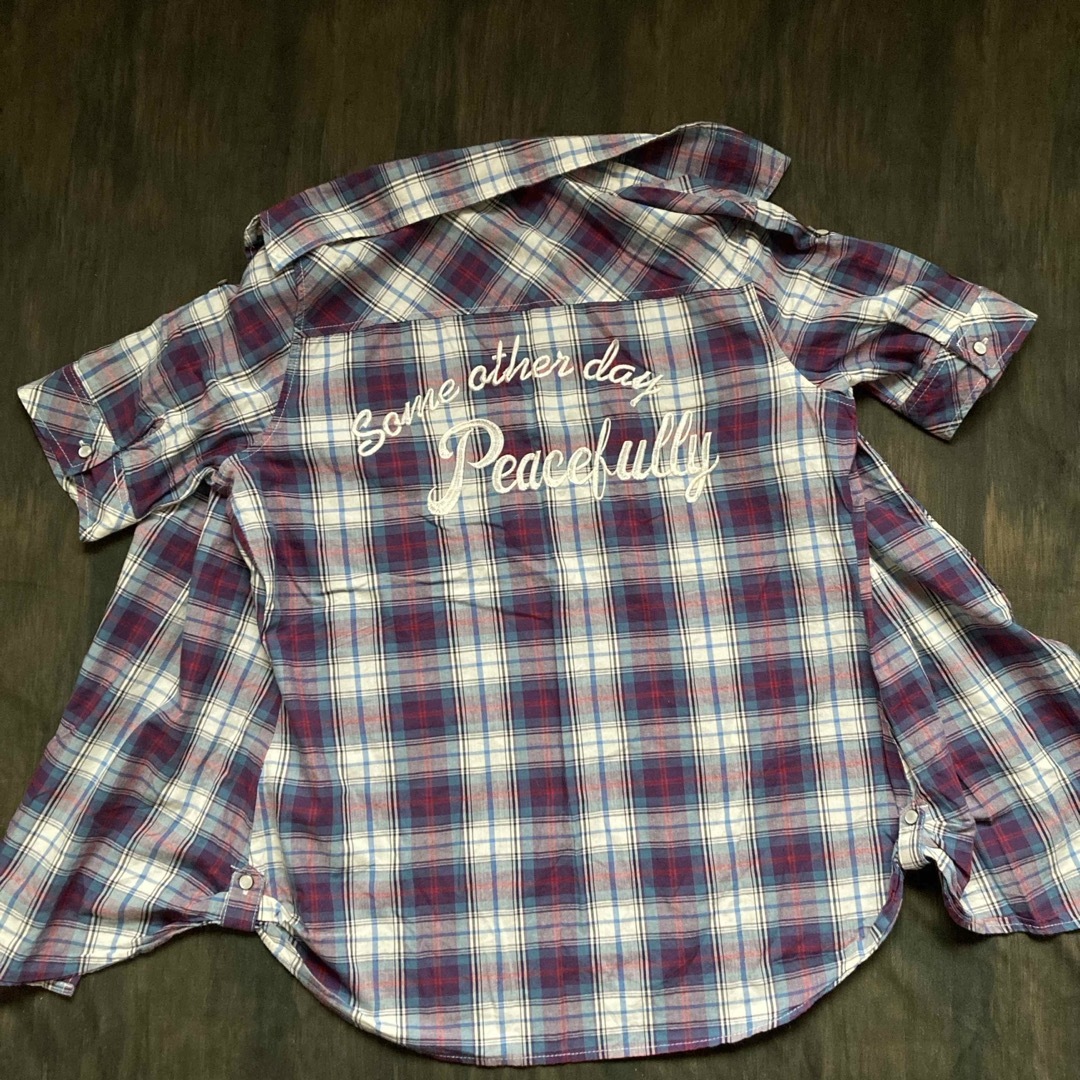 チェック半袖シャツ　レディース　LL レディースのトップス(Tシャツ(半袖/袖なし))の商品写真